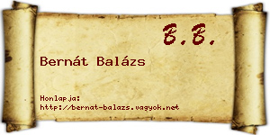 Bernát Balázs névjegykártya